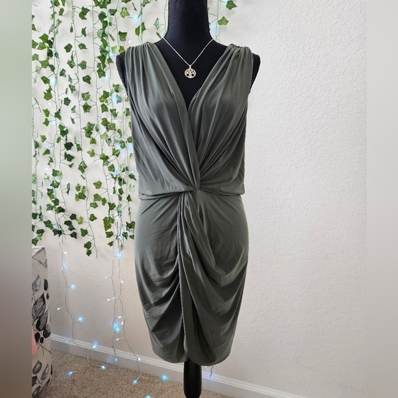 NWOT MISA Los Angeles Leza Gathered Crossover Sleeveless Tulip Mini Dress - Picture 1 of 11